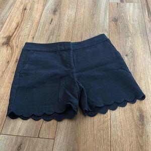 Navy Scalloped Shorts